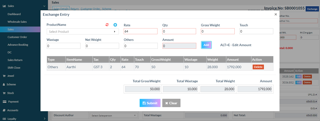 Jewelmate Old Gold Exchange Software Screenshot