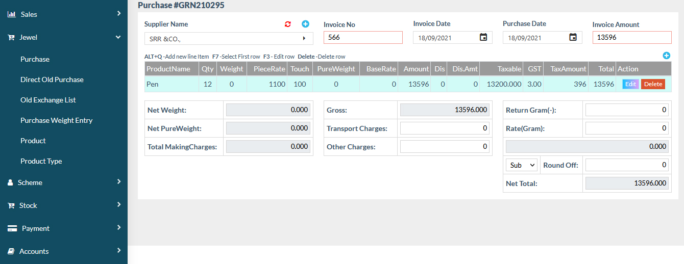 Jewelmate Jewellery Purchase Management Screenshot