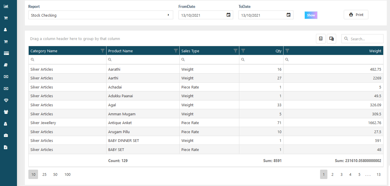 Jewelmate Jewellery Stock Management Screenshot